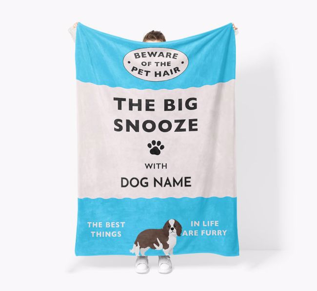 'The Big Snooze' - Personalised Sherpa Fleece Blanket with {breedFullName} Yappicon